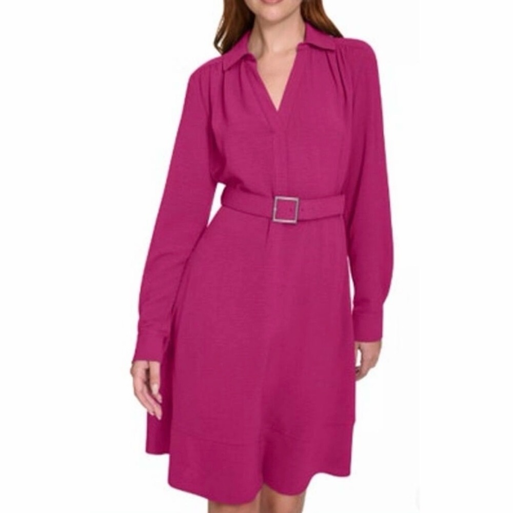 Calvin Klein Boysenberry Long Sleeve Dress